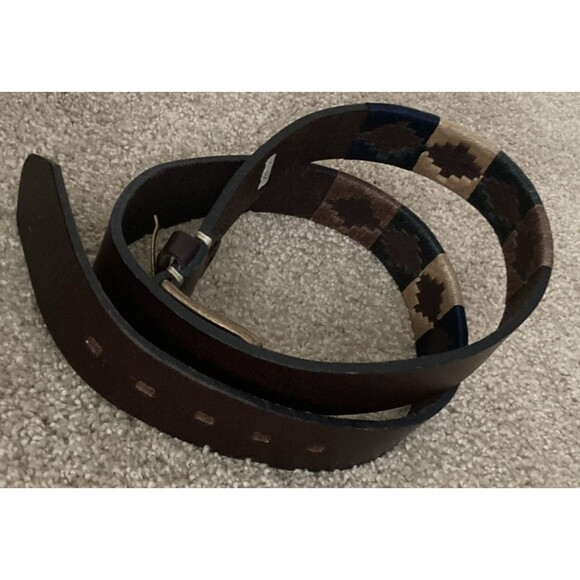 Old Ombu Pampa Leather Blue,Green,Tan & Brown Wax Thread Belt Adult Sz 105 40” L - Picture 12 of 12
